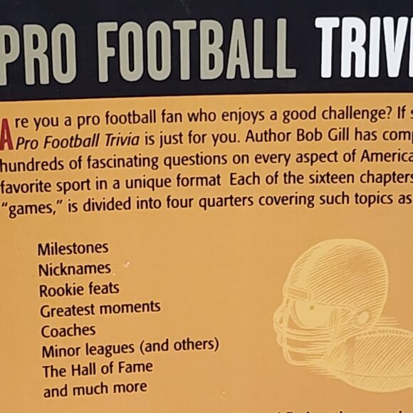 Pro Football Trivia More Than 950 NFL Questions by Bob Gill Softcover Book.... - Picture 4 of 16